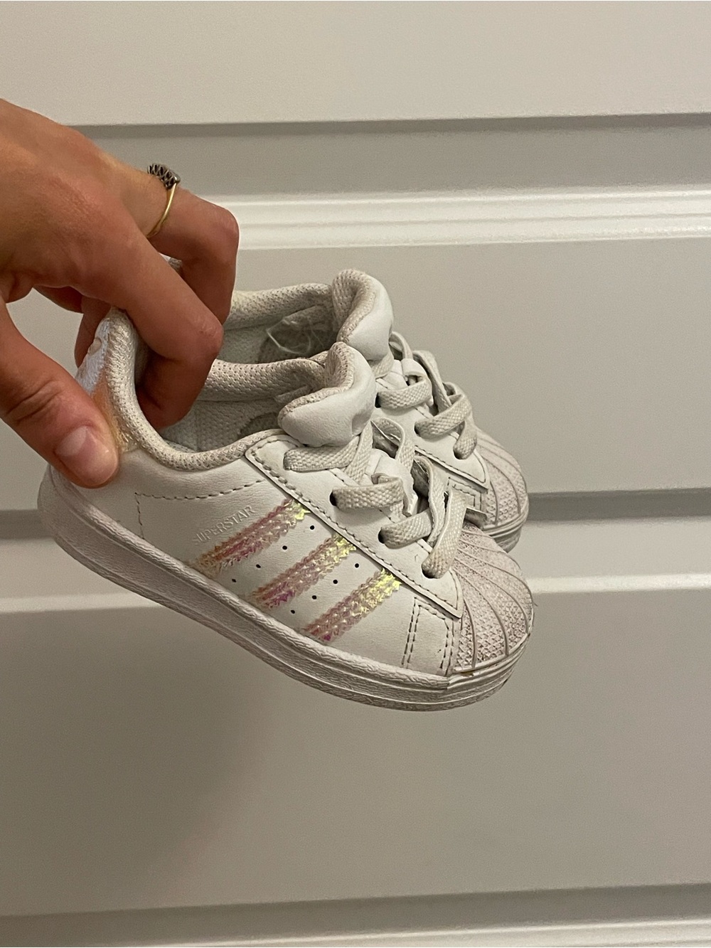Adidas baby sneakers pink metallic